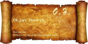 Okjan Henrik névjegykártya